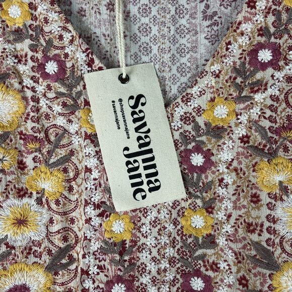Savanna Jane Embroidered Top Womens 1X Floral Babydoll Boho Peasant Flowy NEW - Picture 6 of 12